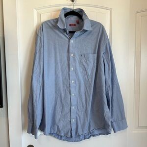 IZOD 100% Cotton Men's button down shirt blue XL